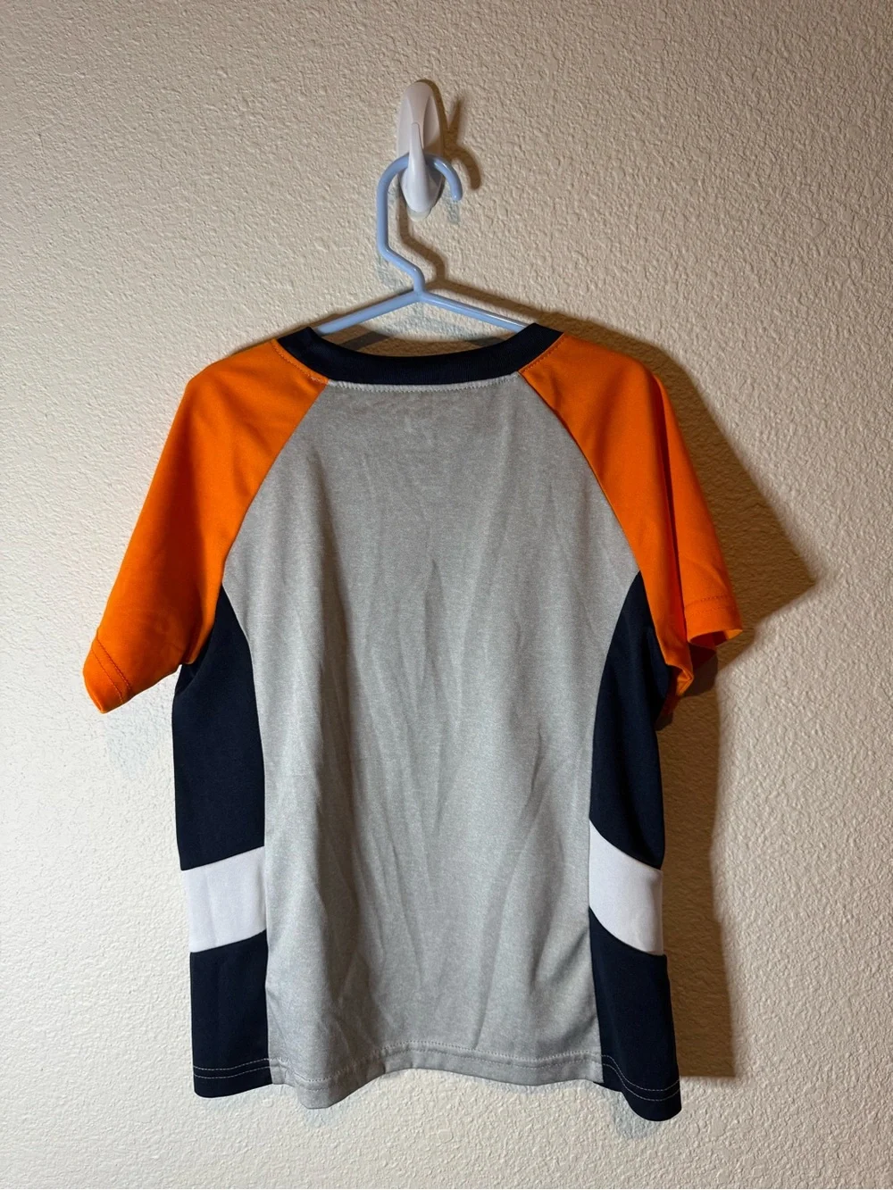 Colorblock Active Tee in Orange, Gray & Navy